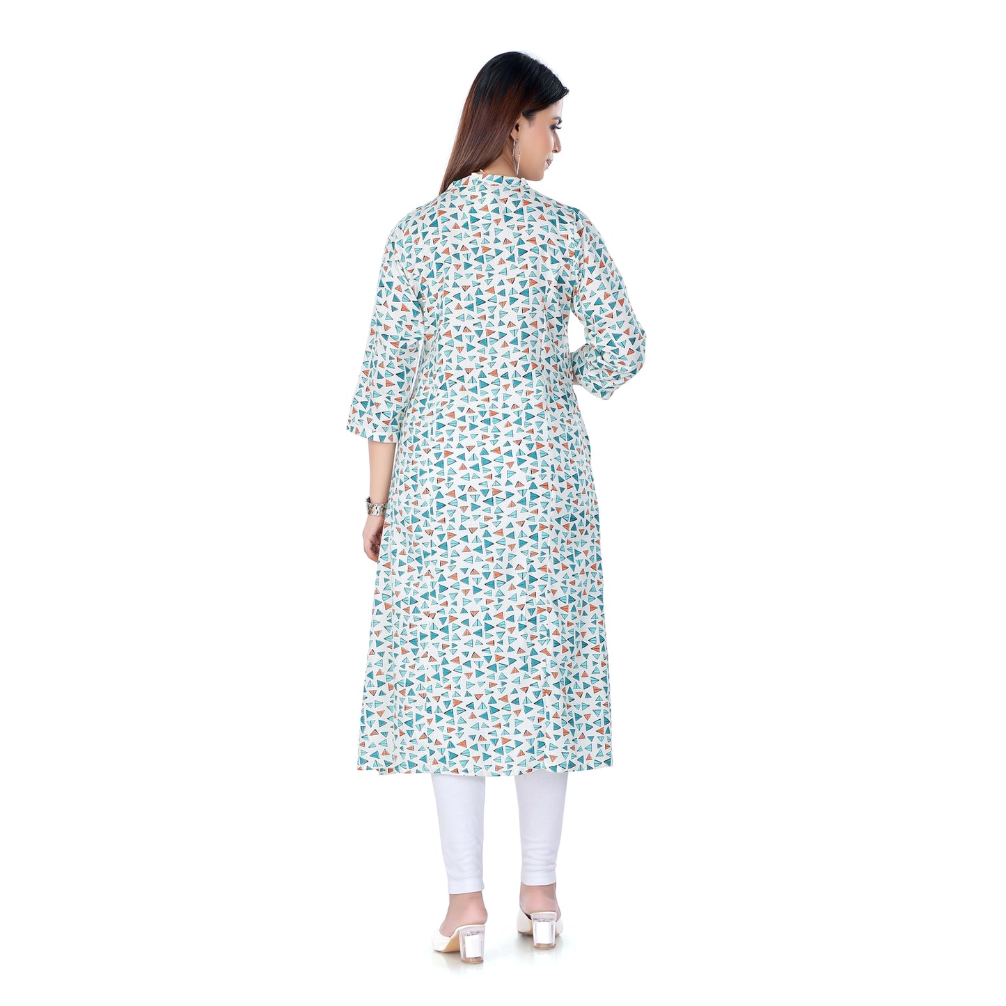 Geometric Print Kurta in shades of Blue