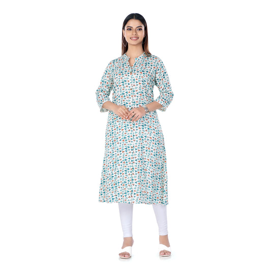 Geometric Print Kurta in shades of Blue