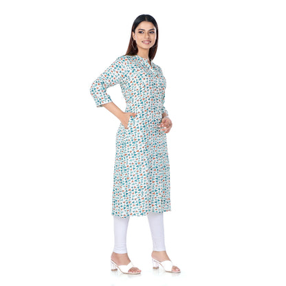 Geometric Print Kurta in shades of Blue