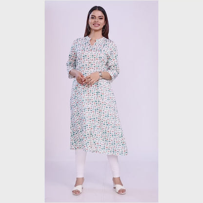 Geometric Print Kurta in shades of Blue